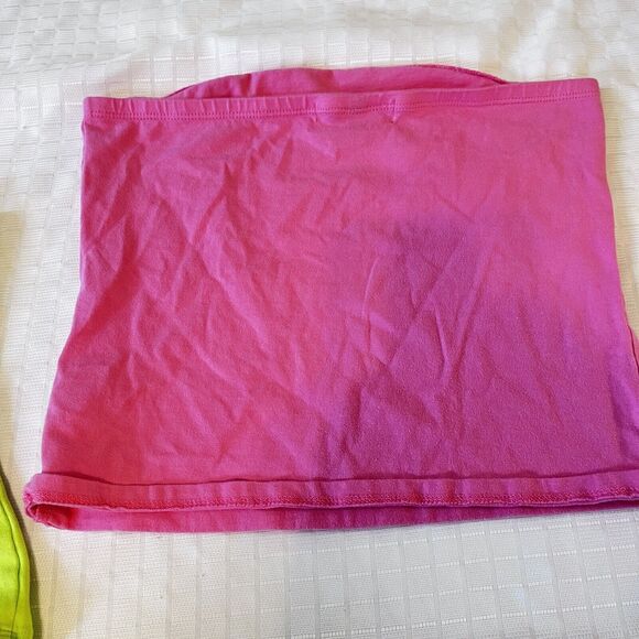 Derek Heart Cotton Blend Strapless Tube Top - Set of 2 Green & Pink - Medium - Picture 6 of 10